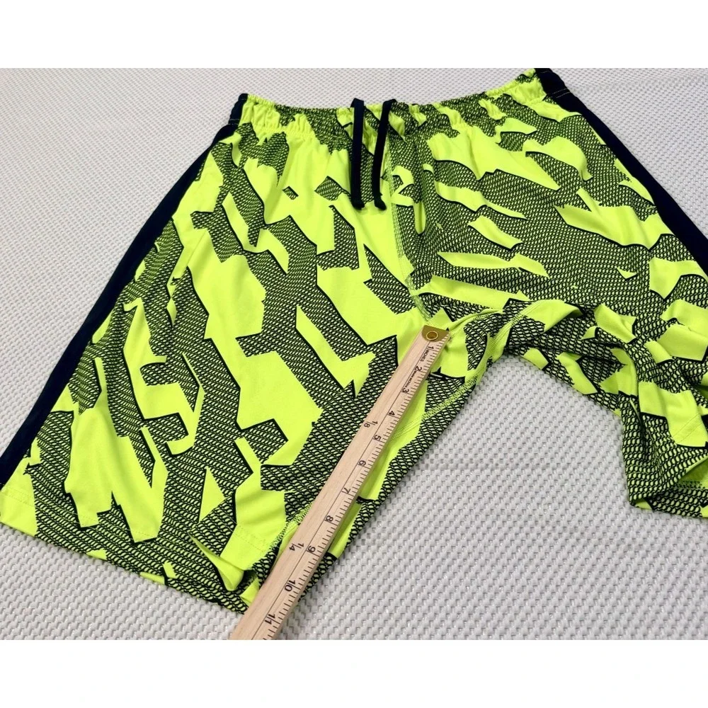 Nike Dri-FIT Basketball Shorts Mens XL Neon Yellow Black Glitch 634395-702